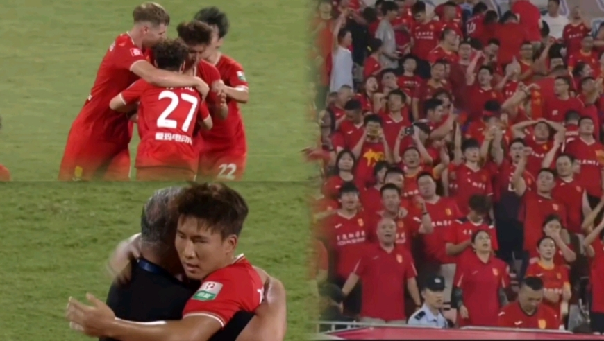冲超倒计时！重庆铜梁龙1-0绝杀球迷沸腾，进球功臣激动拥抱主帅