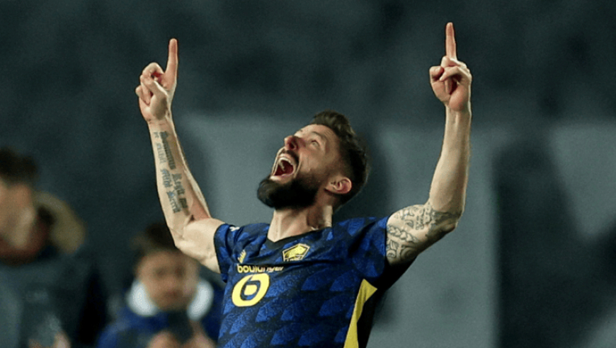 39岁149天，吉鲁打破哲科的欧联淘汰赛最年长进球纪录