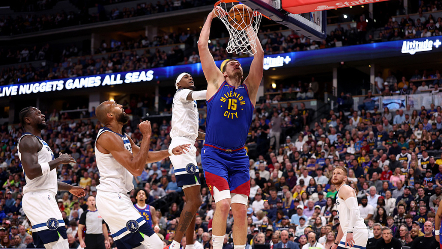 NBA常规赛：森林狼117-108掘金丨【球星】约基奇vs森林狼集锦 35+13+9内线得分如探囊取物难阻失利