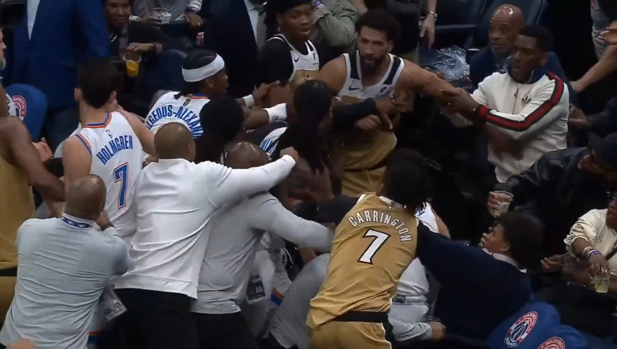 4人遭驱逐！雷霆奇才大冲突完整回顾：杰林威尚帕尼推搡引爆混战