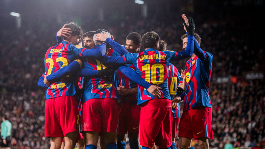 国王杯巴萨2-1阿尔瓦赛特晋级四强集锦：阿劳霍、亚马尔建功