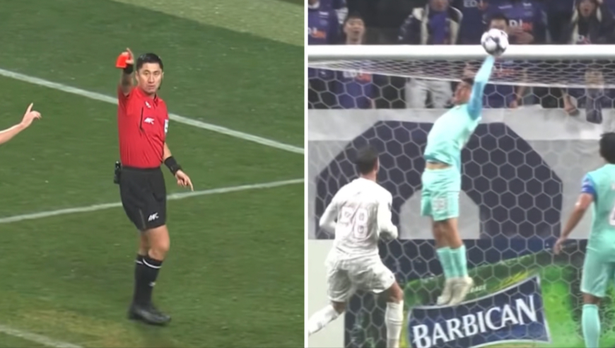 亚冠诞生名场面！柔佛后卫门线&ldquo;排球式拦网&rdquo;，马宁亮红牌果断罚下场