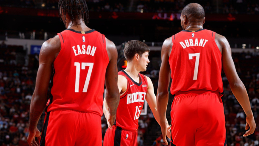 火箭大胜老鹰终结两连败！杜兰特25分申京准三双 谢泼德首发9胜2负