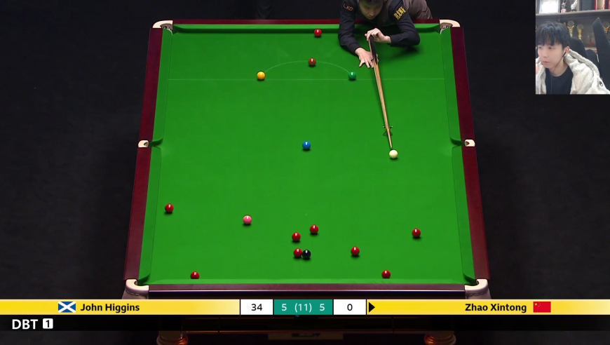 赵心童5-5希金斯决胜局，赛场气氛太紧张，谁能拼到最后？