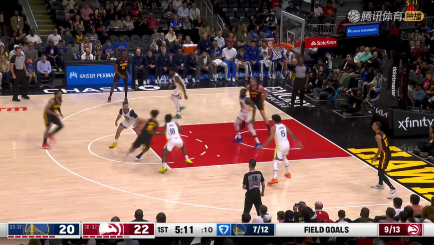 大家就等着看这个！库明加对阵旧主勇士替补上场全场欢呼