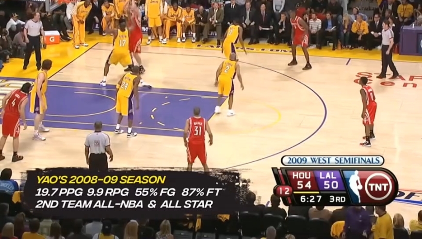 09年季后赛姚明和科比发生碰撞后王者归来
