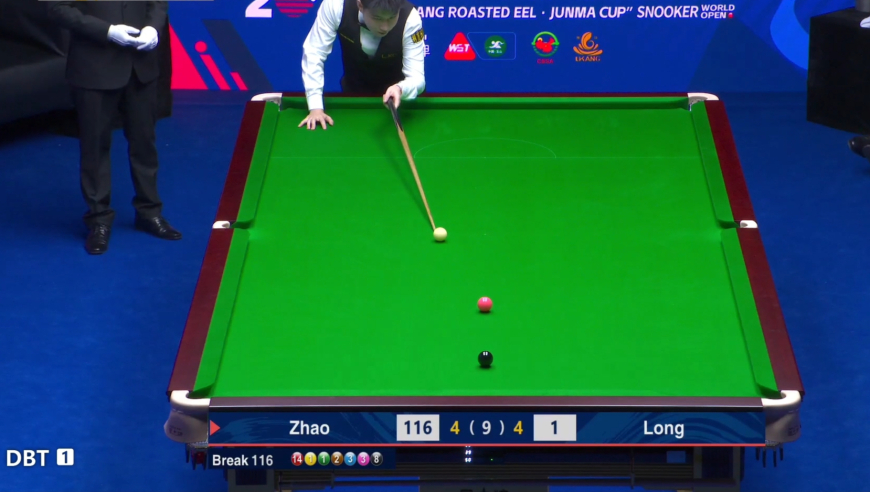 2026斯诺克世界公开赛：赵心童破百开秀，5-4绝杀龙泽煌