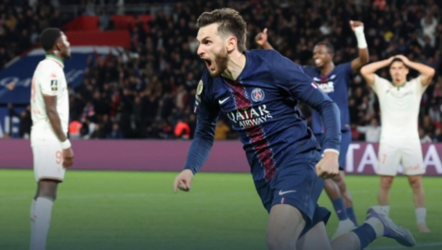 法甲-巴黎1-0尼斯先赛暂4分领跑，贡萨洛-拉莫斯补时读秒绝杀