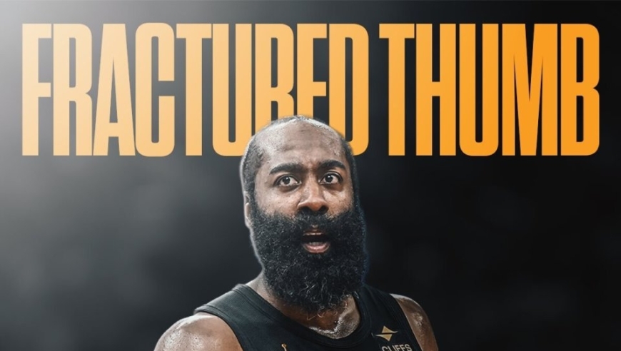 曝哈登遭遇右手拇指骨折！将接受进一步治疗与评估 加盟骑士6胜1负