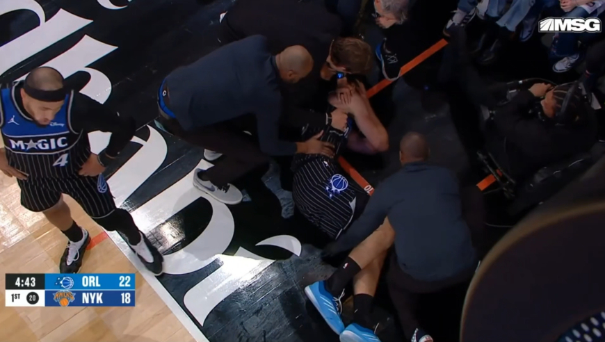 胆小慎入！小瓦格纳空中被撞飞 膝盖恐怖折叠落地让人揪心直接离场