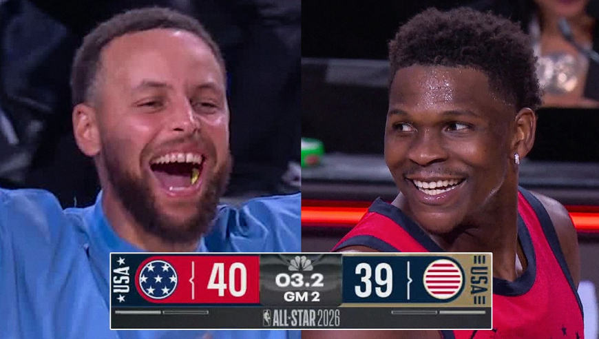 这届全明星太疯狂，爱德华兹三分准绝杀，福克斯压哨绝杀新星队，库里看嗨了