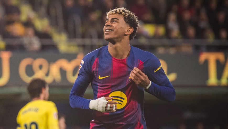 巴萨2-0十人黄潜全场集锦：拉菲尼亚点射亚马尔破门 韦加染红