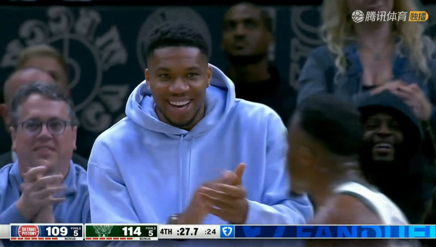 雄鹿活塞决胜时刻：字母大哥超级拉杆+关键封盖 雄鹿罚球杀死比赛