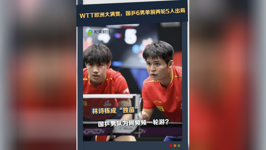 国乒6男单前两轮5人出局，男队一轮游成常态，到底是谁的责任？