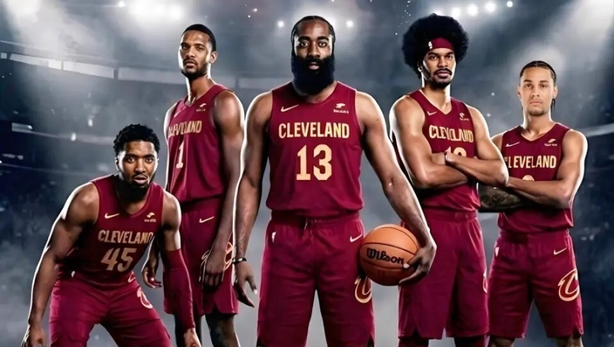 骑士4全明星+2顶级射手，阵容强到离谱，哈登喊出夺冠真不是吹牛