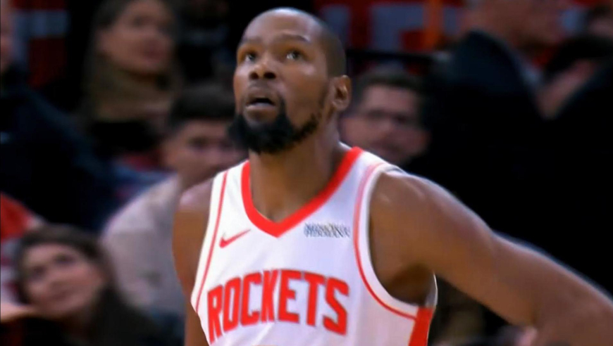 死神提前降临！杜兰特第二节单打狄龙中投又连打2+1助火箭反超太阳