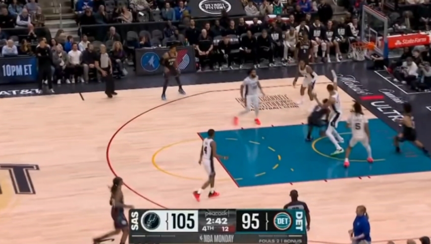 文班在关键时刻展现无解统治力!回顾马刺对阵活塞最后一刻