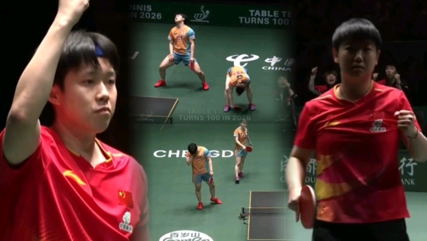 国乒决战日本孙颖莎王楚钦神球打崩松岛辉空！解说狂赞：两人打成一人
