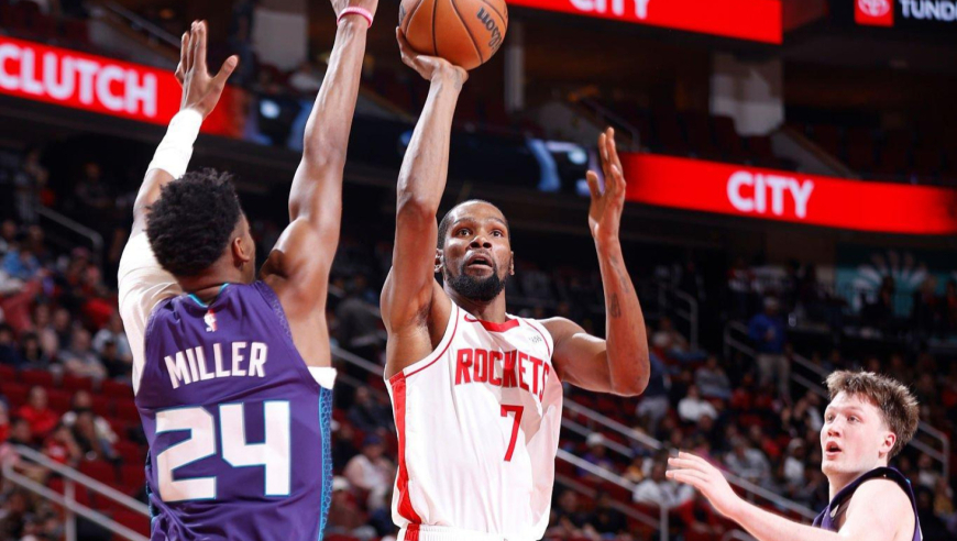 火箭负黄蜂遭两连败！杜兰特空砍31分 克努佩尔24分率队首次8连胜