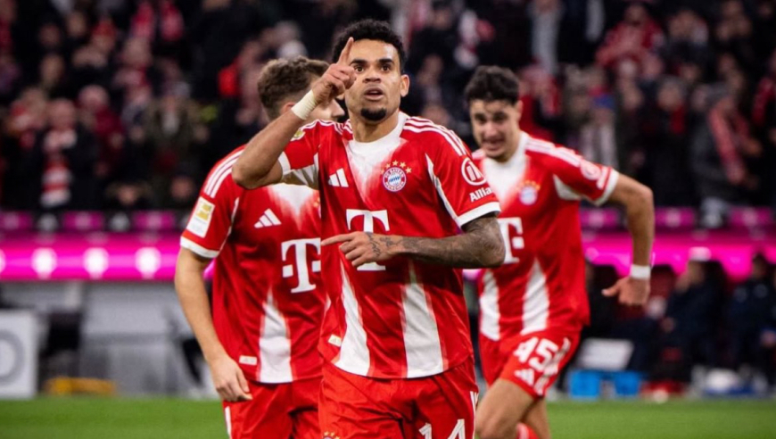 德甲：拜仁4-1十人门兴 迪亚斯传射建功 雅克松破门+造红点套餐