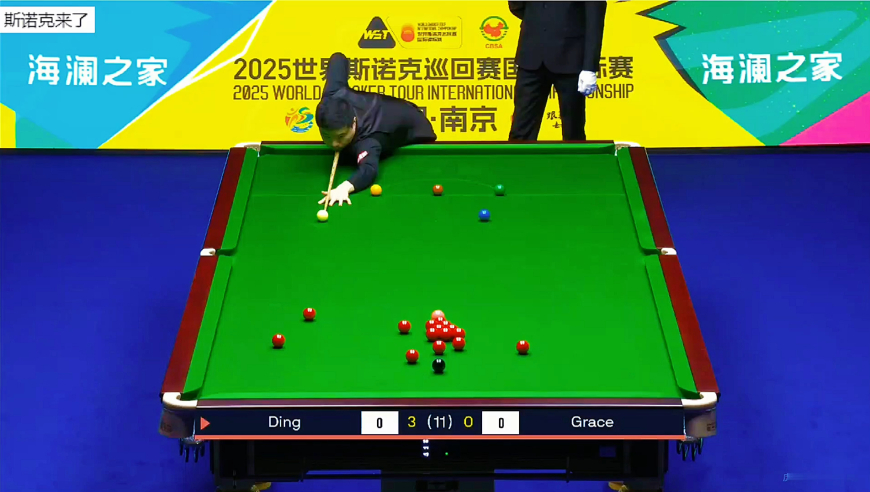 2025南京国锦赛：丁俊晖火力全开，疯狂冲第八杆147，全场掌声停不下来