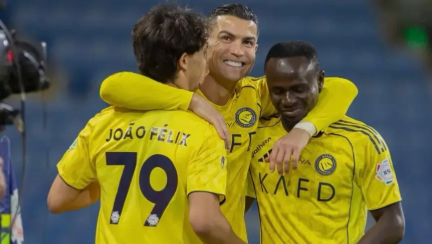 沙特联：利雅得胜利5-0客胜纳杰马重返榜首 C罗传射 伊尼戈双响