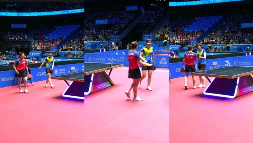 超强！王曼昱4-0战胜陈梦闯入决赛，两人比赛结束后有说有笑