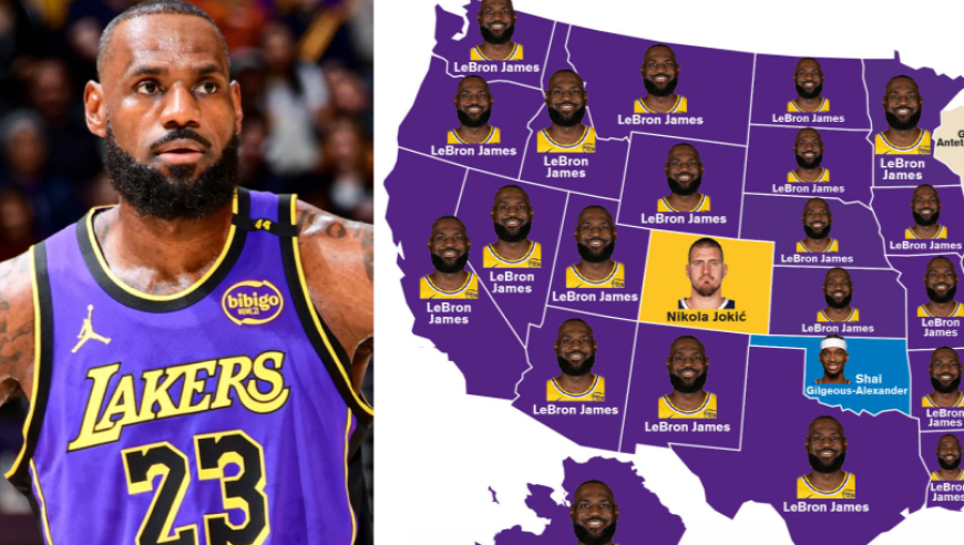 人气王！BBR球星浏览量排名：詹姆斯霸榜47州 约字亚各占1个州