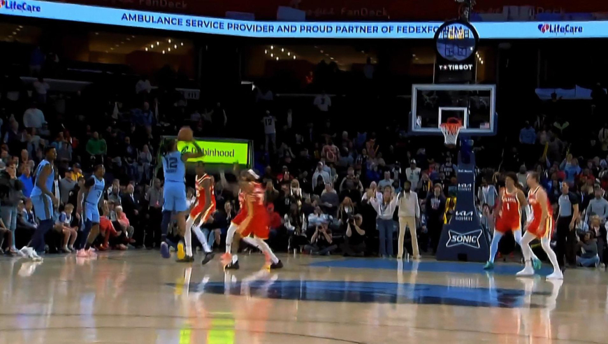 老鹰灰熊决胜时刻：老鹰一分未得 灰熊4罚1中+莫兰特错失三分绝杀