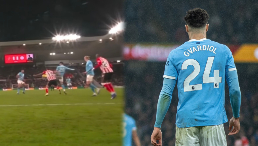 进了就是五佳球！格瓦迪奥尔高难度脚后跟打门 皮球击中立柱后弹出