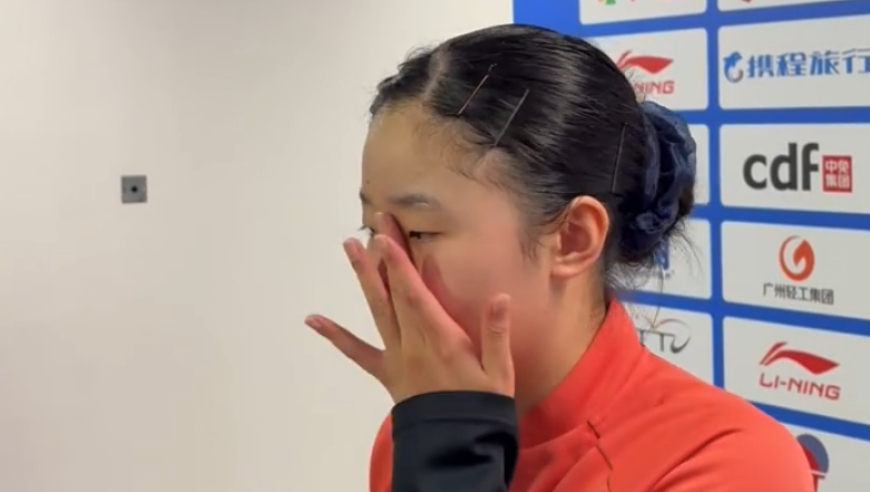 张本美和言不由衷！&ldquo;拿第4名挺满意&rdquo;却痛哭流涕 张本宇场边黑脸