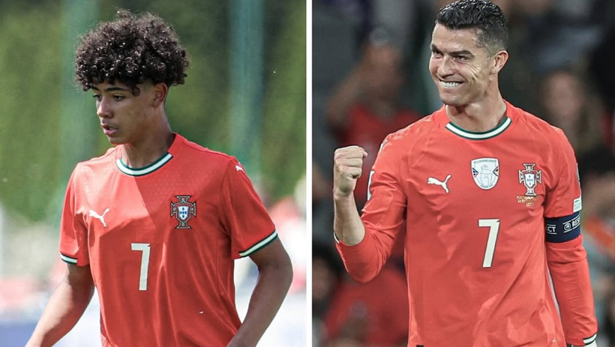 未来可期！迷你罗斩U16葡萄牙国家队首球，曾在沙特比赛任意球得分