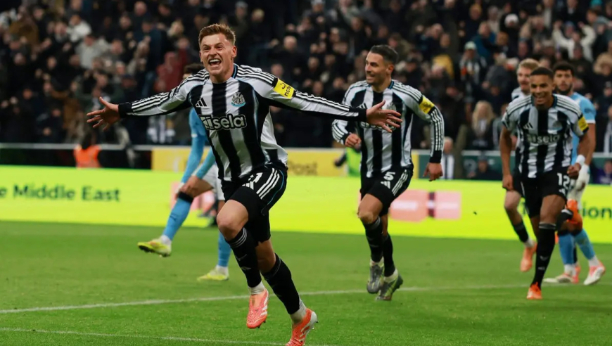 英超：曼城客场1-2纽卡斯尔 巴恩斯双响 鲁本-迪亚斯破门难救主