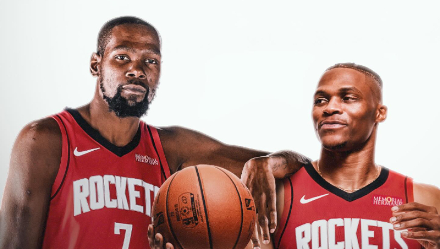 杜兰特：威少是传奇理应留在NBA 如果能和他在火箭重聚会很棒