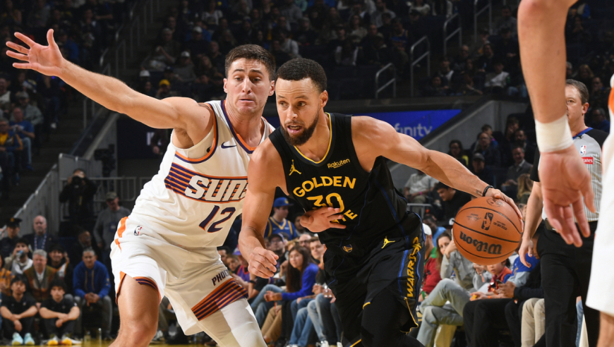 【集锦】太阳116-119勇士 库里28+10+6布克空砍38分勇士复仇太阳止连败