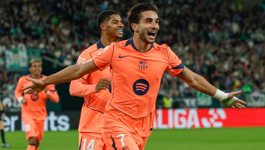 西甲：巴萨5-3逆转贝蒂斯  费兰半场3球安东尼亚马尔破门