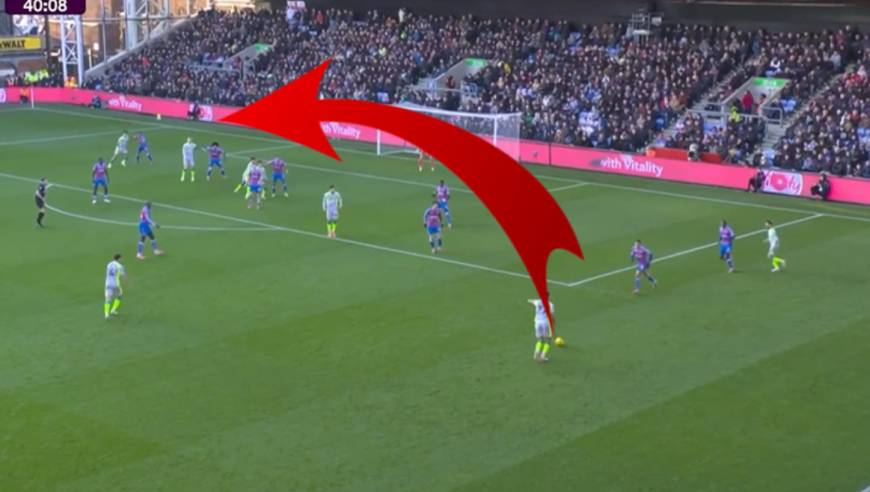 有丁丁的影子！努内斯边路大弧线精准传中，哈兰德超强弹跳头槌