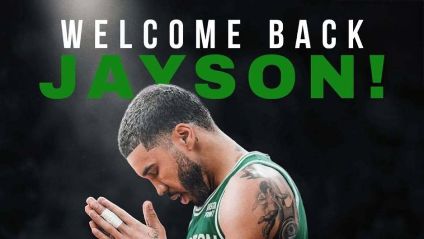 塔图姆确定复出！预计明天战独行侠迎首秀 恢复期不足10个月堪称奇迹