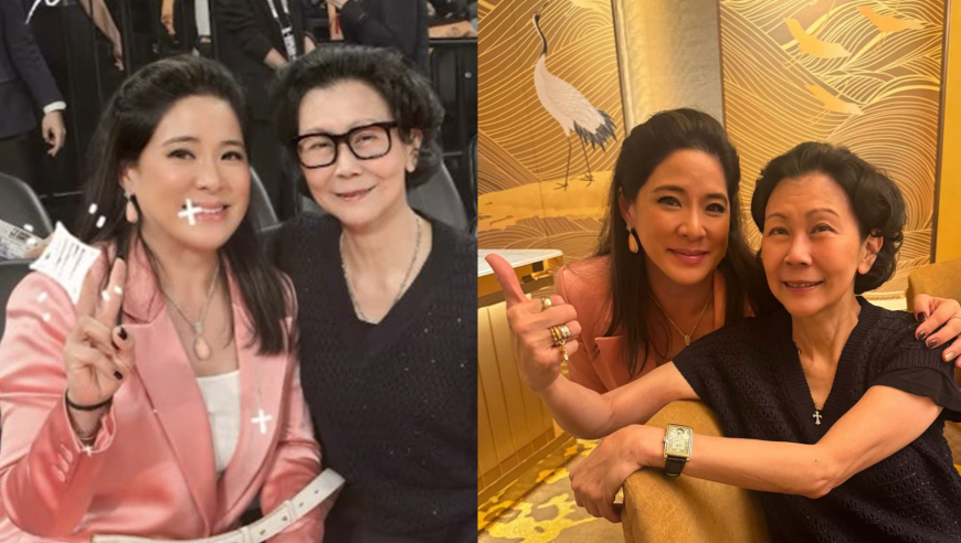 李嘉诚女友周凯旋现身看NBA，打扮朴素像普通小老太，不断和闺蜜说悄悄话