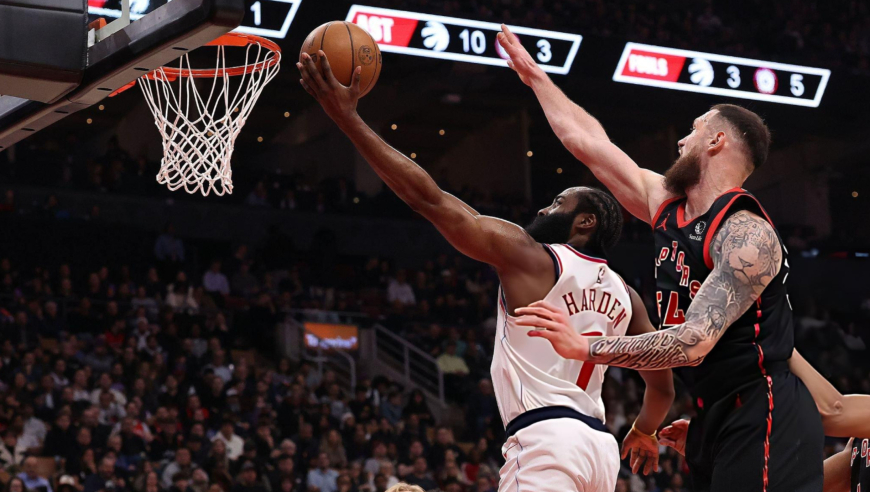 快船猛龙常规时间决胜时刻：哈登连得8分+1封盖 猛龙一分不得进加时