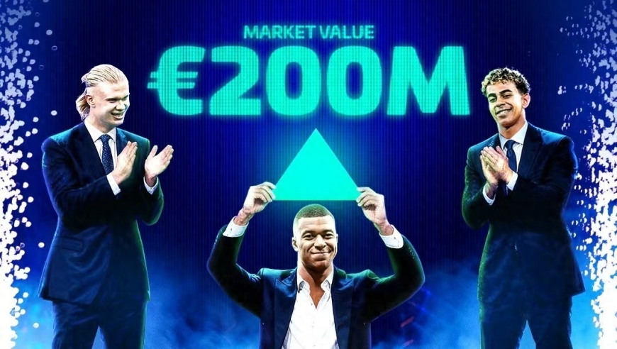 西甲身价更新：姆巴佩重回2亿欧 贝林暴跌2000万欧 居莱尔排第8