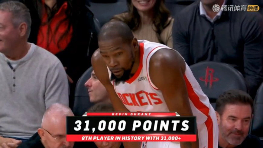 杜兰特31000分里程碑！多角度还原现场进球：招牌后仰引全场欢呼