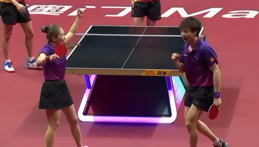 大逆转！林高远/刘诗雯4-3逆转晋级决赛激情怒吼 教练仰天长啸