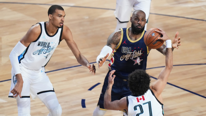 数据帝：詹姆斯全明星赛打破57年纪录 33+8+3帽！文班复制乔丹壮举