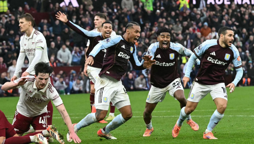 又掉链子！阿森纳1-2维拉领先优势只剩2分：布恩迪亚读秒绝杀