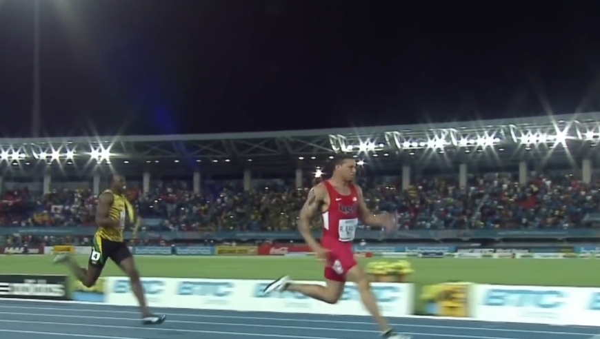 最后一棒燃炸场，贝利硬刚博尔特