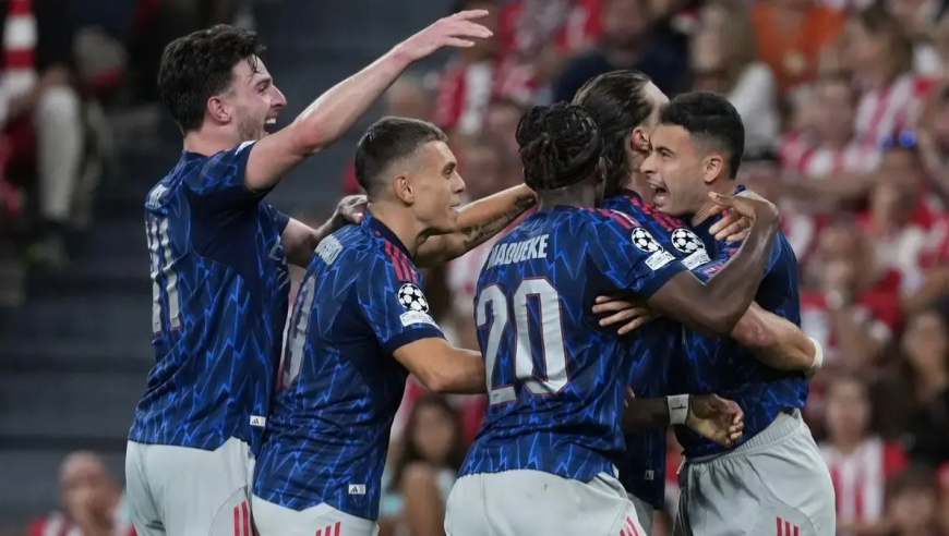 欧冠：阿森纳客场2-0毕尔巴鄂竞技 马丁内利、特罗萨德破门