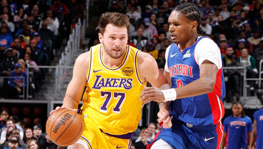 湖人遭活塞双杀无缘10连胜！东契奇32分里程悲 詹姆斯带伤准三双