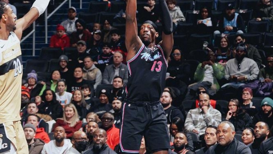 阿德巴约22+8+3+5，韦尔替补两双鲍威尔5记三分，热火31分血洗奇才