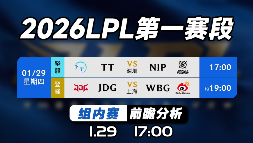 2026LPL第一赛段【JDG vs WBG】前瞻预测